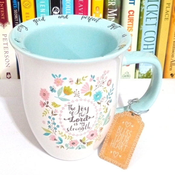 THE JOY OF THE LORD IS MY STRENGTH INSPIRATIONAL COFFEE MUG 16oz. NWT - Picture 1 of 6